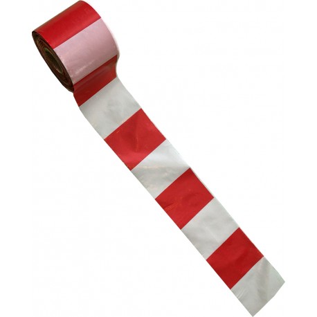 Taśma ostrzegawcza biało-czerwona (szer.10cm)